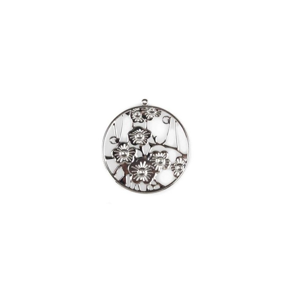 MEDAGLIONE METALLO CON FIORI S